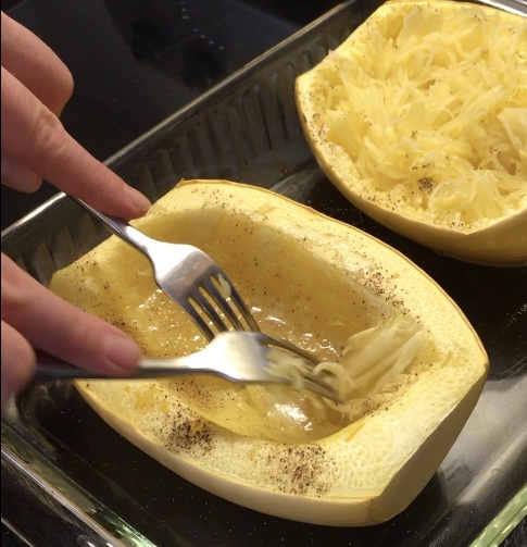 Spaghetti Squash- fast, easy substitute in your grain free dinner with two dinner ideas to make tonight!